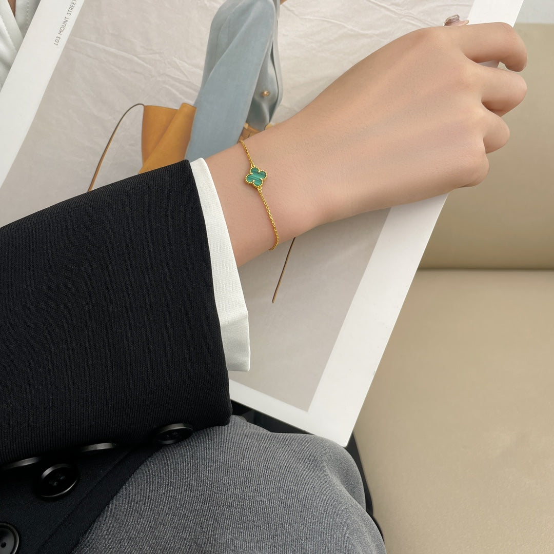 [Stellar Jewelry]CLOVER BRACELET MALACHITE 1 MOTIF