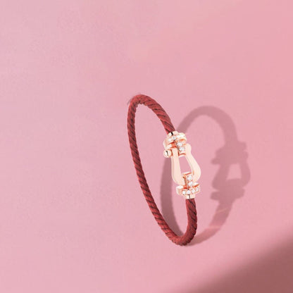 [Stellar Jewelry]FORCE 10 HALF DIAMOND PINK GOLD RED CORDERI LARGE AND MEDIUM MODEL