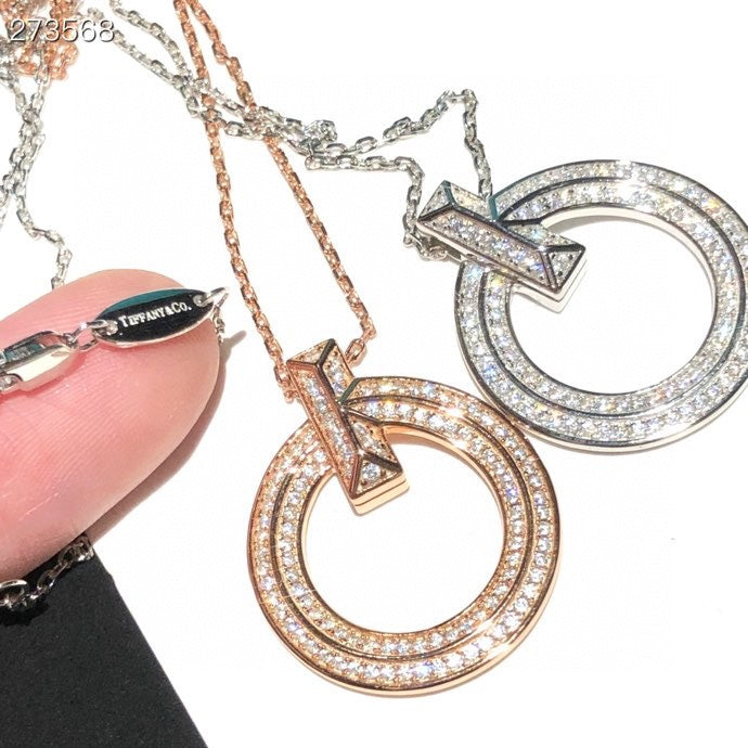 [Stellar jewels]T1 CIRCLE DIAMOND PAVED MEDIUM NECKLACE