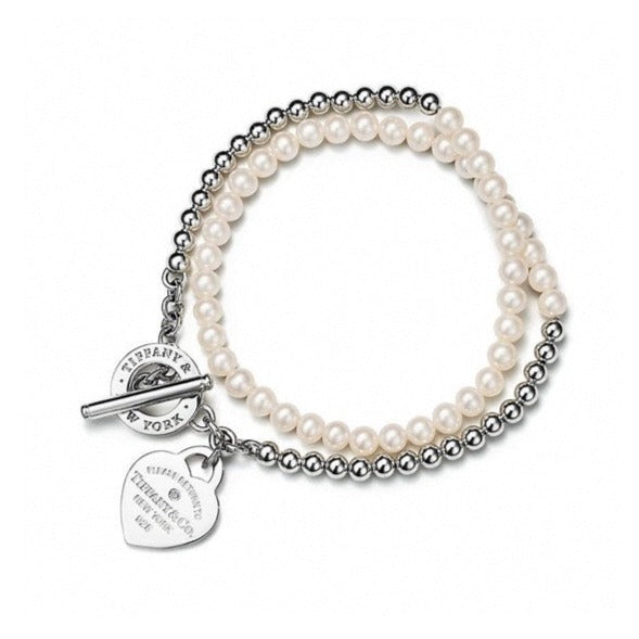 [Stellar jewels]RETURN TO TIF HEART TAF BEAD PEARL BRACELET
