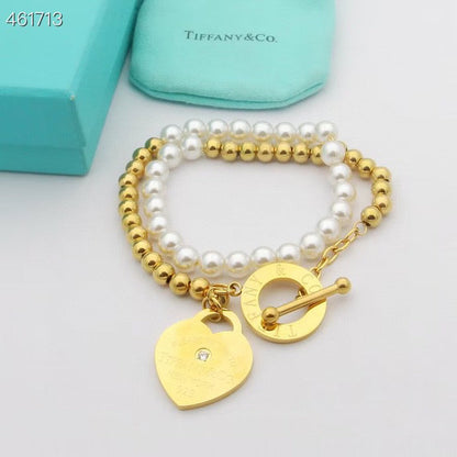 [Stellar jewels]RETURN TO TIF HEART TAF BEAD PEARL BRACELET