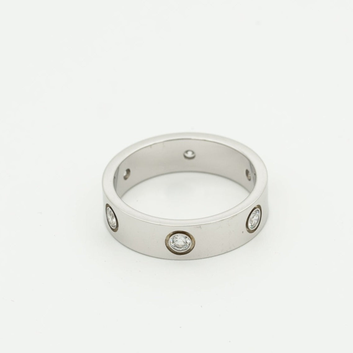 [Stellar Jewelry]LOVE RING 5.5MM 6 DIAMONDS SILVER