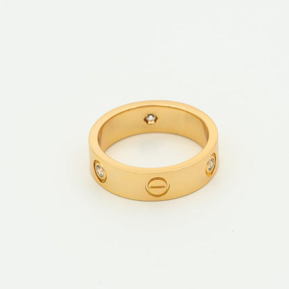 [Stellar Jewelry]LOVE RING 5.5MM 3 DIAMONDS PINK GOLD