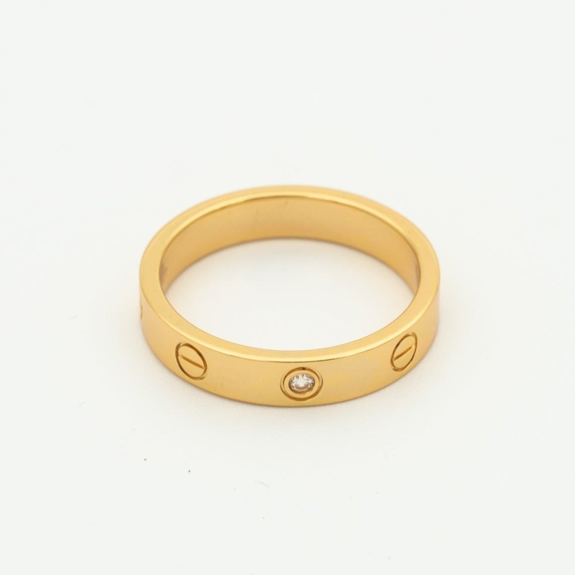 [Stellar Jewelry]LOVE RING 4MM 1 DIAMOND PINK GOLD