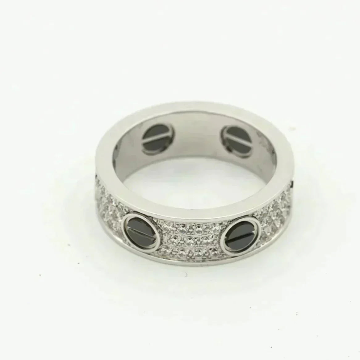 [Stellar Jewelry]LOVE RING 5.5MM DIAMONDS PAVED CERAMIC