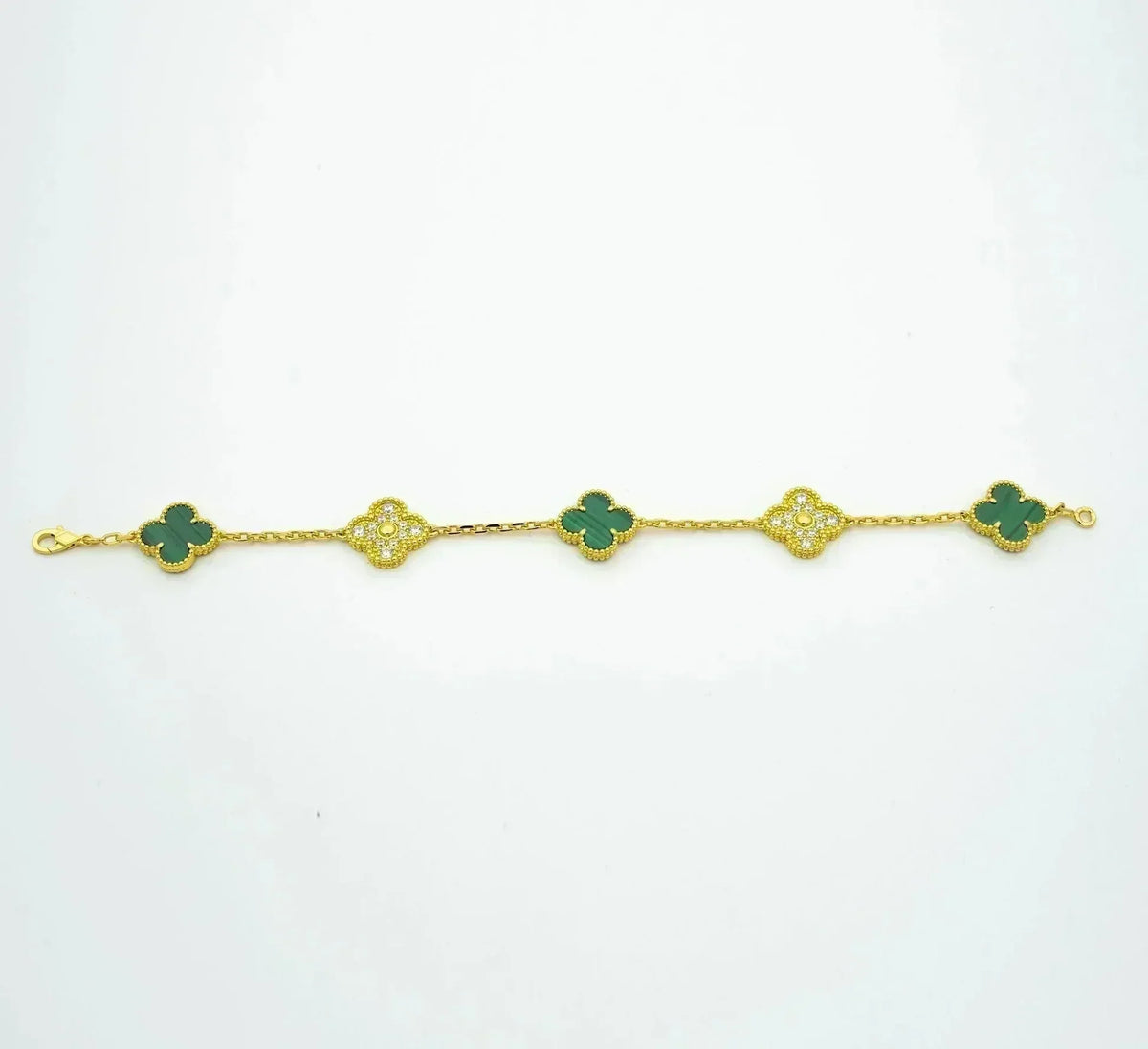 [Stellar Jewelry] CLOVER 5 MOTIF MALACHITE BRACELET COLLECTION