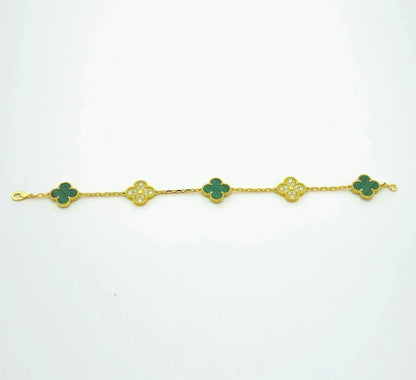 [Stellar Jewelry] CLOVER 5 MOTIF MALACHITE BRACELET COLLECTION