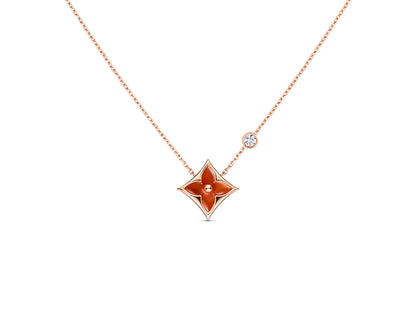 [Stellar Jewelry]STAR NECKLACE PINK GOLD 1 DIAMOND