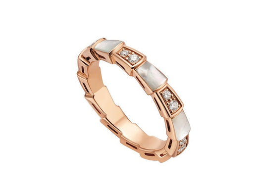 [Stellar Jewelry]SERPENTI RING PINK GOLD DIAMOND MOP 3MM