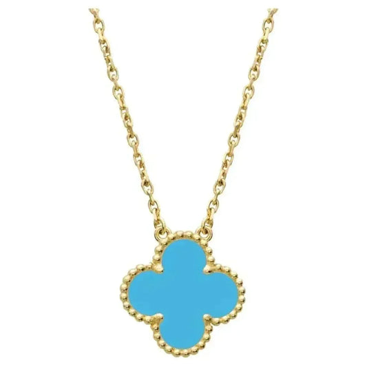 [Stellar Jewelry]CLOVER 15MM VINTAGE TURQUOISE NECKLACE