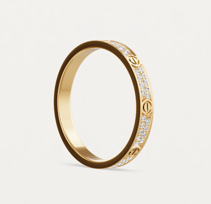 [Stellar Jewelry]LOVE RING 2.6mm-wide full-diamond ring Gold