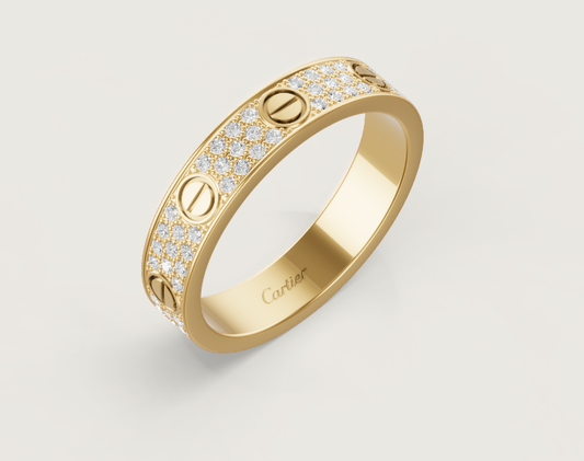[Stellar Jewelry]LOVE RING 4mm-wide full-diamond ring GOLD