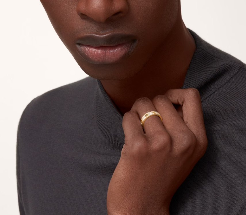 [Stellar Jewelry]LOVE RING 4mm-wide full-diamond ring GOLD
