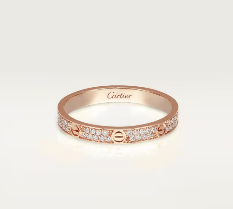 [Stellar Jewelry]LOVE RING 2.6mm-wide full-diamond ring Rose Gold