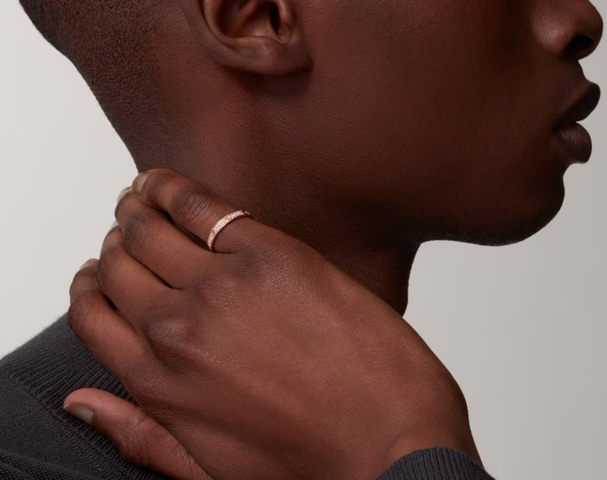 [Stellar Jewelry]LOVE RING 2.6mm-wide full-diamond ring Rose Gold
