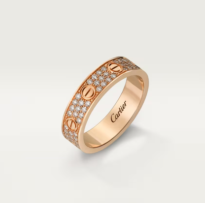 [Stellar Jewelry]LOVE RING 4mm-wide full-diamond ring Rose Gold
