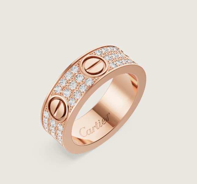 [Stellar Jewelry]LOVE RING 6.5mm-wide full-diamond ring Rose Gold