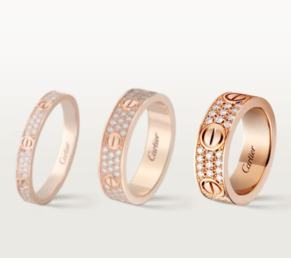 [Stellar Jewelry]LOVE RING 6.5mm-wide full-diamond ring Rose Gold