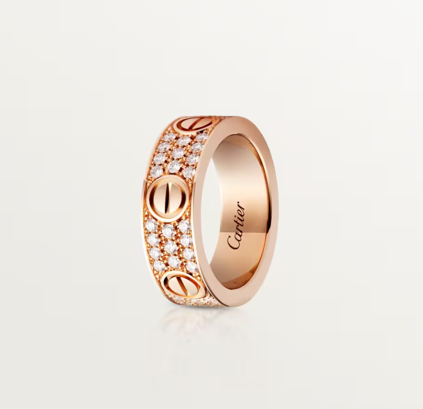 [Stellar Jewelry]LOVE RING 6.5mm-wide full-diamond ring Rose Gold