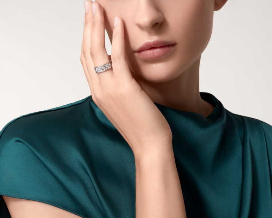 [Stellar Jewelry]LOVE RING 6.5MM Full Diamond, 6 Major Diamonds Silver