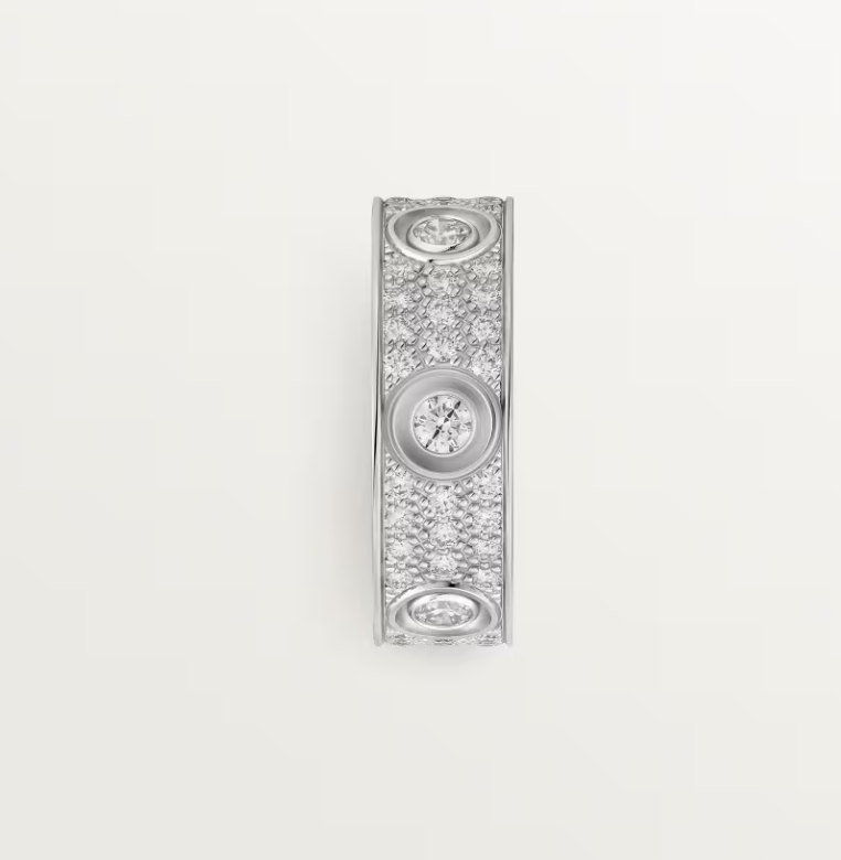[Stellar Jewelry]LOVE RING 6.5MM Full Diamond, 6 Major Diamonds Silver