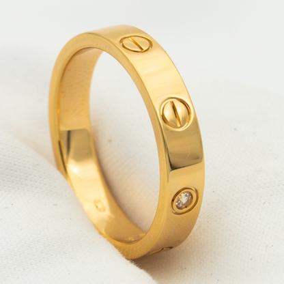 [Stellar Jewelry]LOVE RING 4MM 1 DIAMOND PINK GOLD
