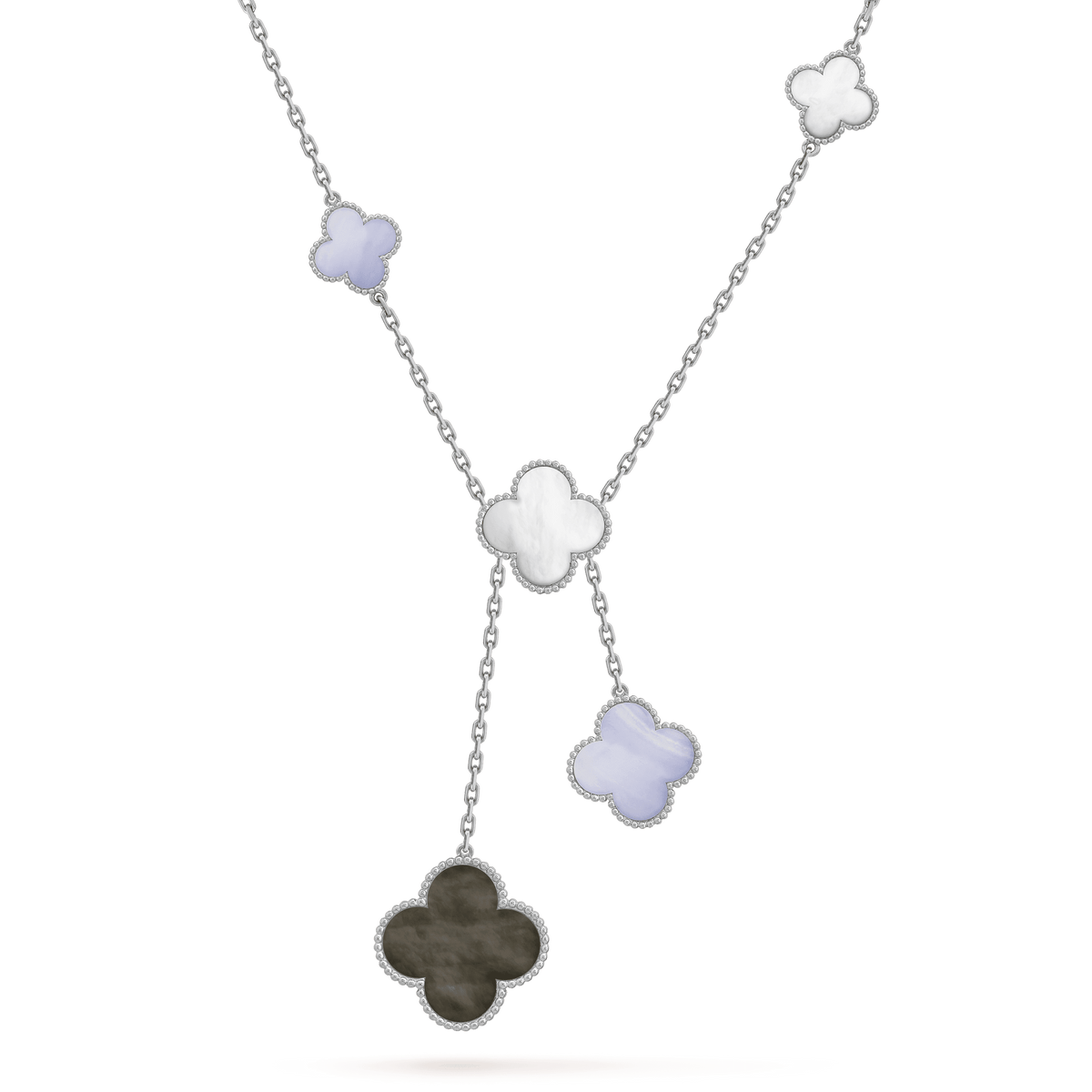 [Stellar Jewelry]CLOVER MOP CHALCEDONY NECKLACE SILVER 6 MOTIF