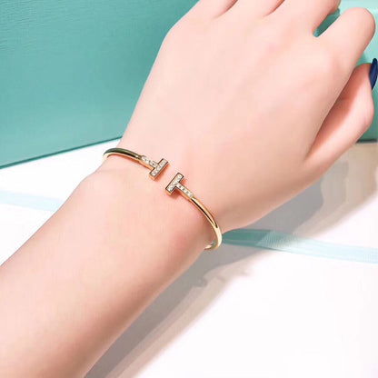 [Stellar jewels]T BRACELET 1.8MM GOLD DIAMOND