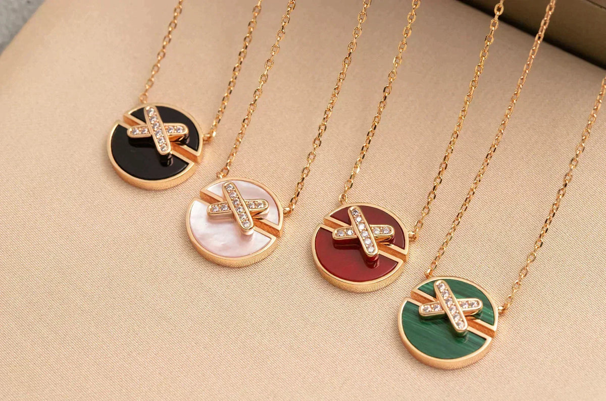 [Stellar Jewelry]JEUX DE ROSE GOLD DIAMOND NECKLACE