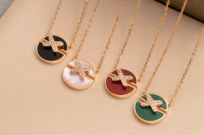 [Stellar Jewelry]JEUX DE PINK GOLD DIAMOND NECKLACE