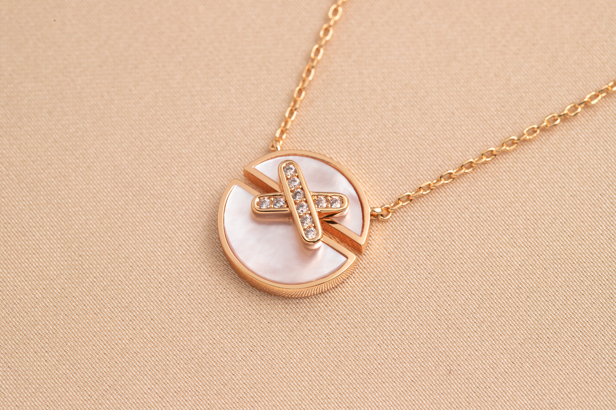 [Stellar Jewelry]JEUX DE PINK GOLD DIAMOND NECKLACE