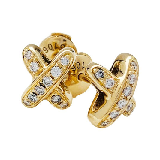 [Stellar Jewelry]JEUX DE GOLD DIAMOND EARRINGS