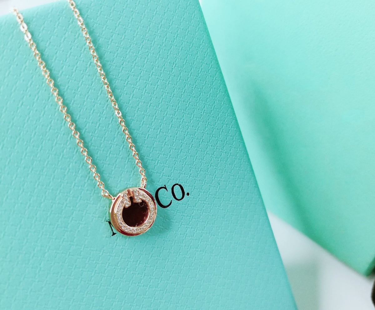 [Stellar jewels]DIAMOND AND MOTHER PEARL CIRCLE NECKLACE PENDANT