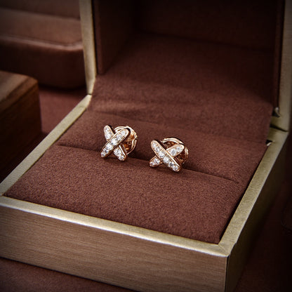 [Stellar Jewelry]JEUX DE GOLD DIAMOND EARRINGS
