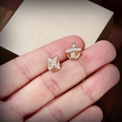 [Stellar Jewelry]JEUX DE GOLD DIAMOND EARRINGS