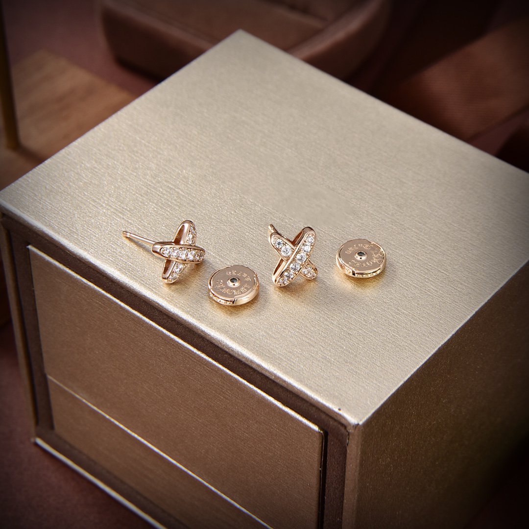 [Stellar Jewelry]JEUX DE GOLD DIAMOND EARRINGS