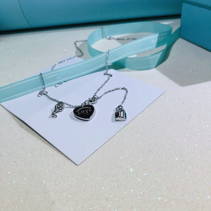 [Stellar jewels]LOVE HEART TAG KEY NECKLACE