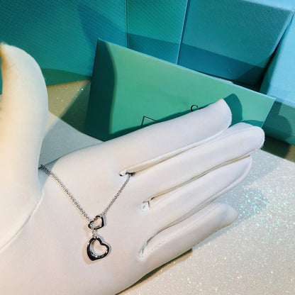 [Stellar jewels]OPEN HEART LARIAT NECKLACE SILVER