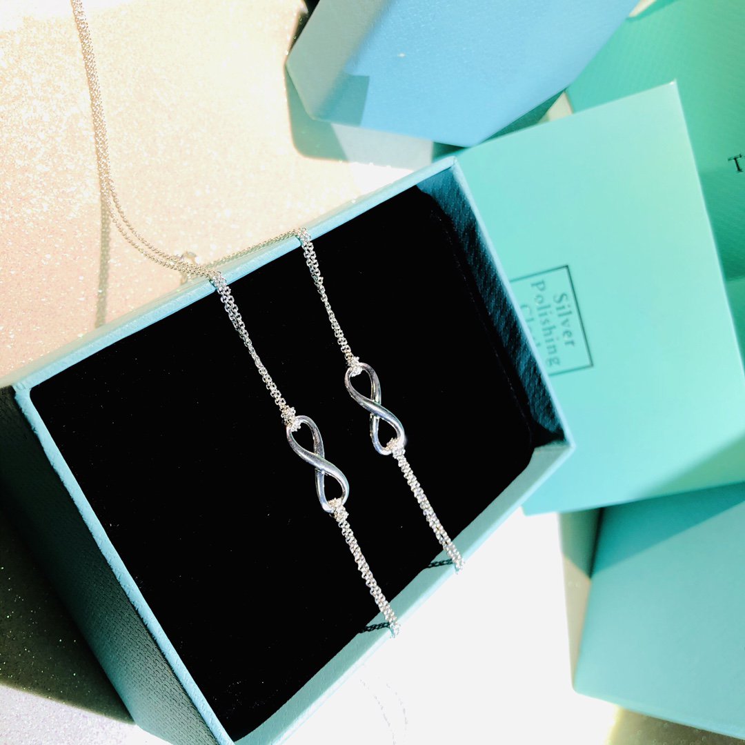 [Stellar jewels]SILVER INFINITY DOUBLE CHAIN NECKLACE