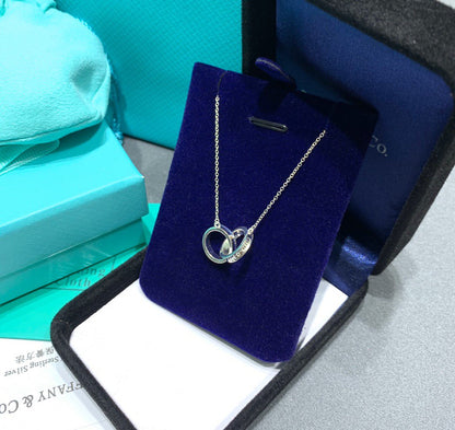[Stellar jewels]INTERLOCKING CIRCLES PENDANT SILVER SMALL NECKLACE
