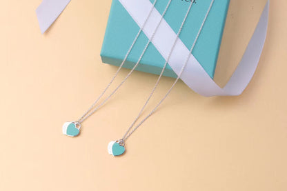 [Stellar jewels]DOUBLE HEART TAG PENDANT SILVER MINI NECKLACE