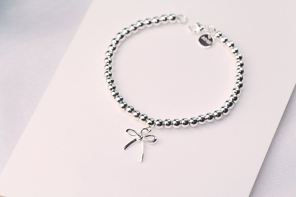 [Stellar jewels]STERLING SILVER BOW BEAD BRACELET