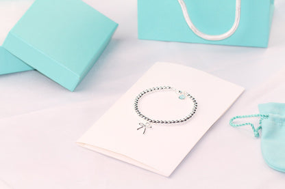 [Stellar jewels]STERLING SILVER BOW BEAD BRACELET