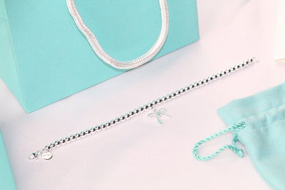 [Stellar jewels]STERLING SILVER BOW BEAD BRACELET