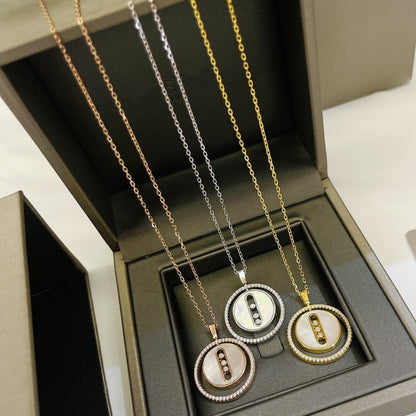 [Stellar Jewelry]LUCKY MOVE MM NACRE BLANCHE DIAMOND NECKLACE