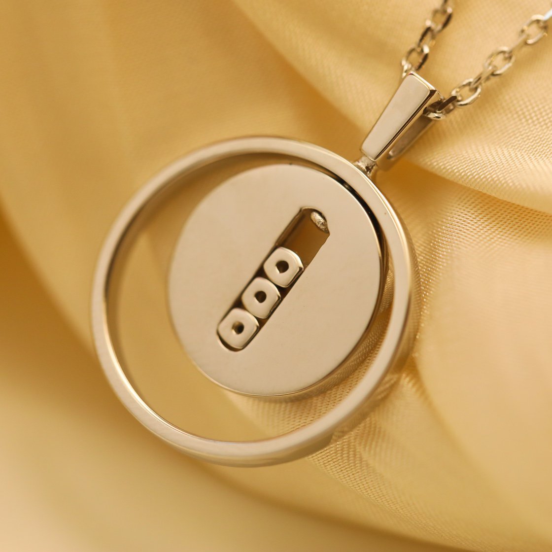 [Stellar Jewelry]LUCKY MOVE MM SILVER DIAMOND NECKLACE