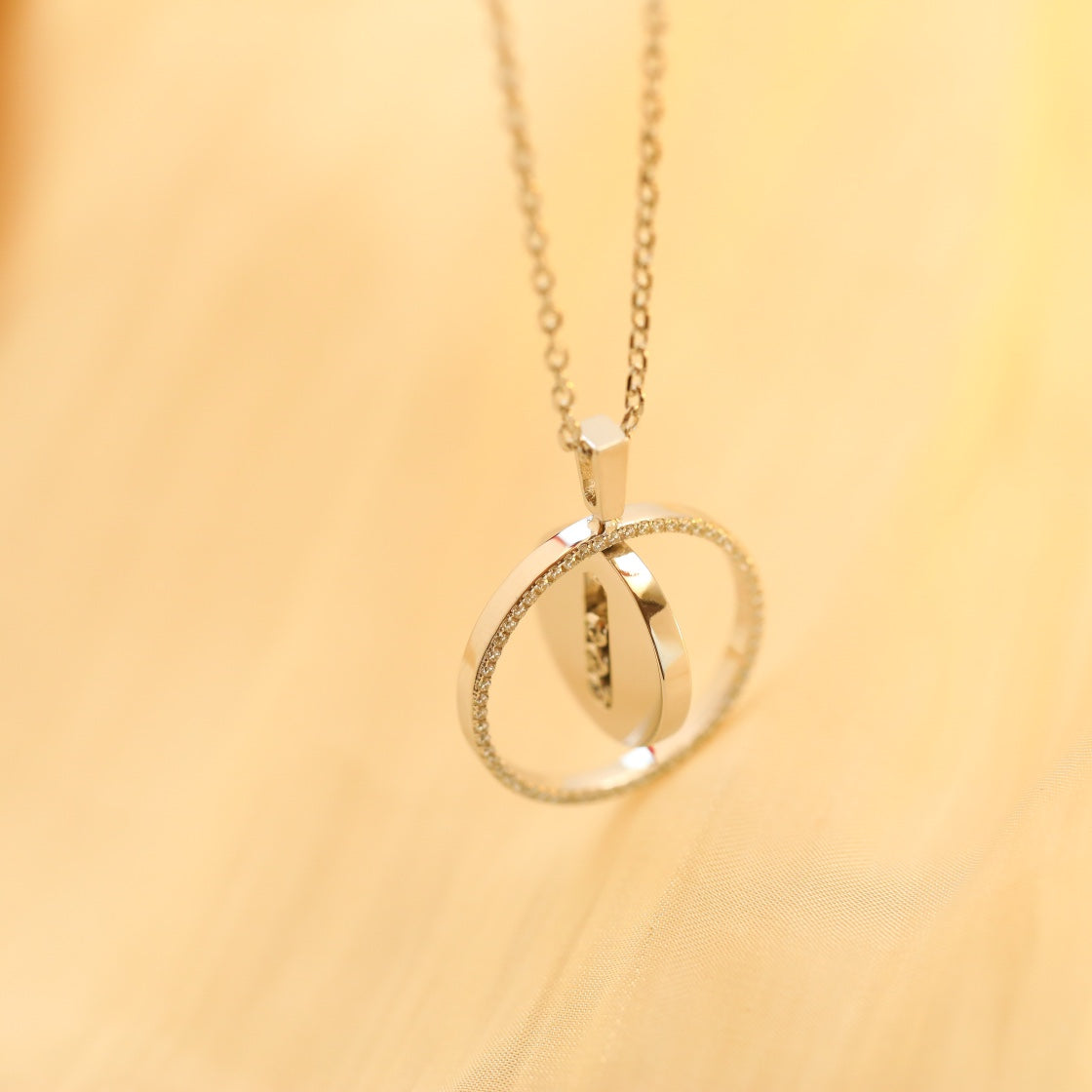 [Stellar Jewelry]LUCKY MOVE MM SILVER DIAMOND NECKLACE