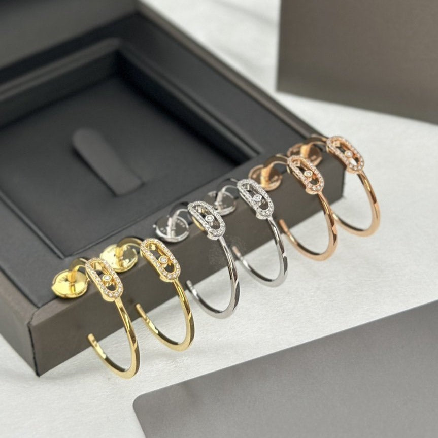 [Stellar Jewelry]CREOLES MOVE UNO PM DIAMOND EARRINGS