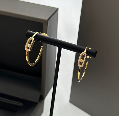 [Stellar Jewelry]CREOLES MOVE UNO PM DIAMOND EARRINGS