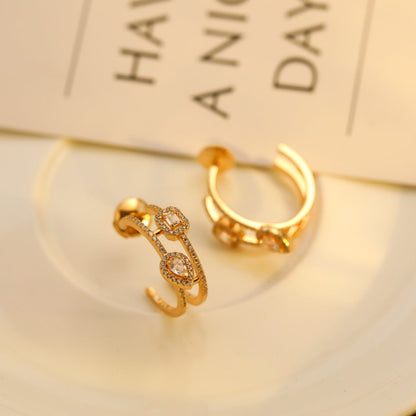 [Stellar Jewelry]CREOLES MY TWIN 2 RANGS SILVER DIAMOND EARRINGS